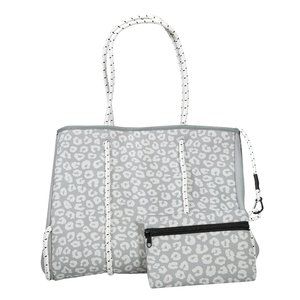 Gray Leopard Neoprene Tote